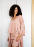 Women summer 3 piece pajama set  Rose Top +kimono & short